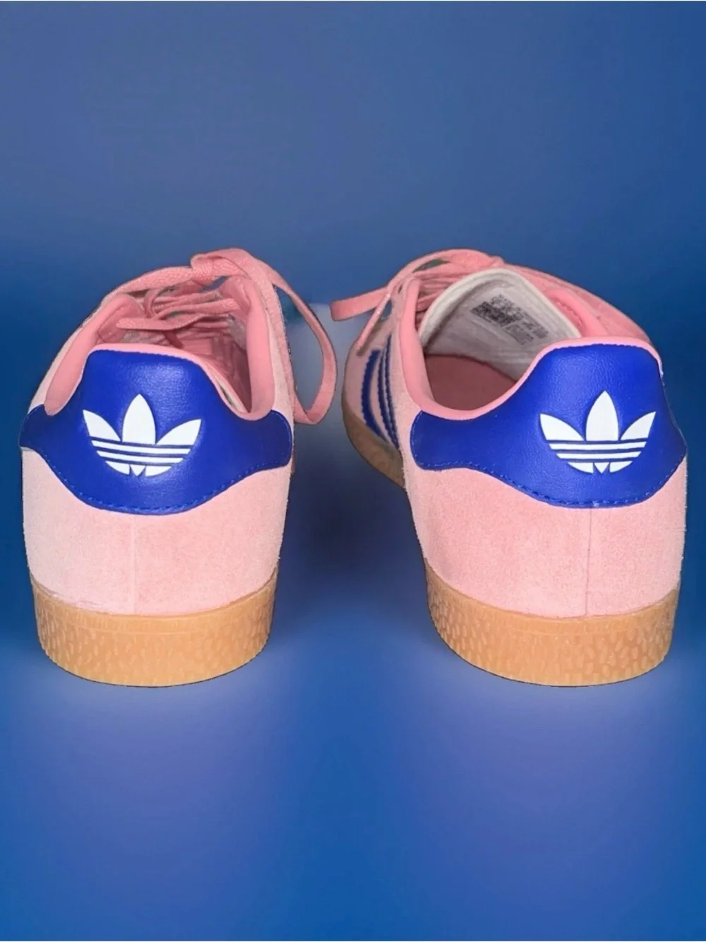 Womens Adidas Gazelle J Semi Pink Spark Lucid Blue Shoes Sneakers Size 4